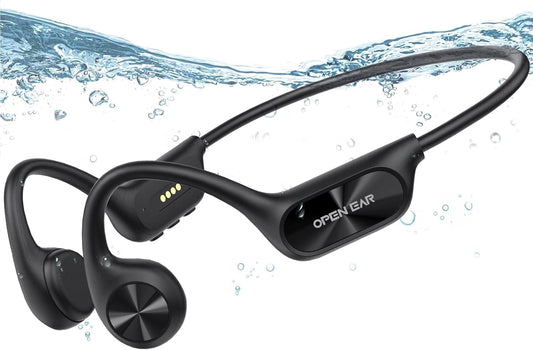 Swimming Headphones, Bone Conduction Headphones, Open Ear Sport Headphones Wireless Bluetooth 5.4 built-in MP3 Player 32G, IPX8 Waterproof Underwater Headphones for Swimming, Running, Cycling