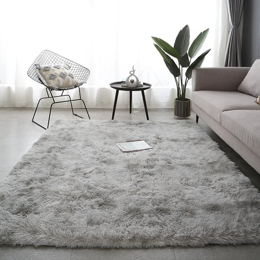 Gray Carpet for Living Room Plush Rug Bed Room Floor Fluffy Mats Anti-slip Home Decor