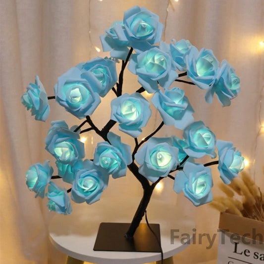 LED Rose Flower Table Lamp USB Christmas Tree Fairy Lights Night Lights Home Party