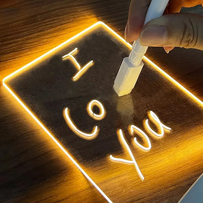 Note Board Creative Led Night Light USB Message Board Holiday Light With Pen Gift For Children