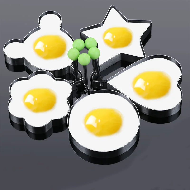 Stainless Steel 5Style Fried Egg Pancake Shaper Omelette Mold Mould Frying Egg